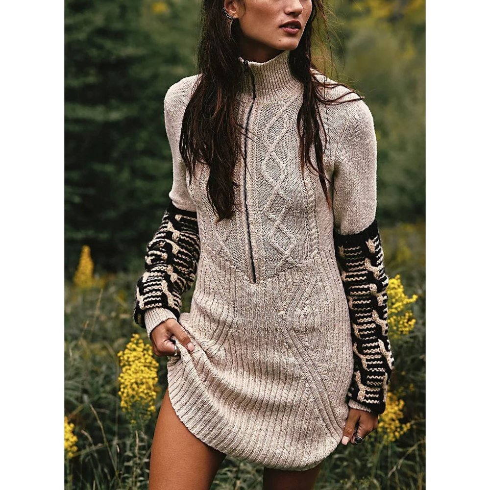 NWOT FREE PEOPLE Mont Blanc Mini Dress / Tan